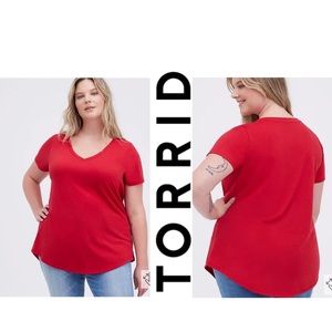 Torrid 6x Red Girlfriend Jersey V-Neck Torrid 6x Red Girlfriend Jersey V-Neck